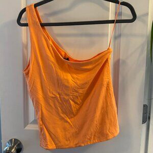 J. Crew Orange One Shoulder Top